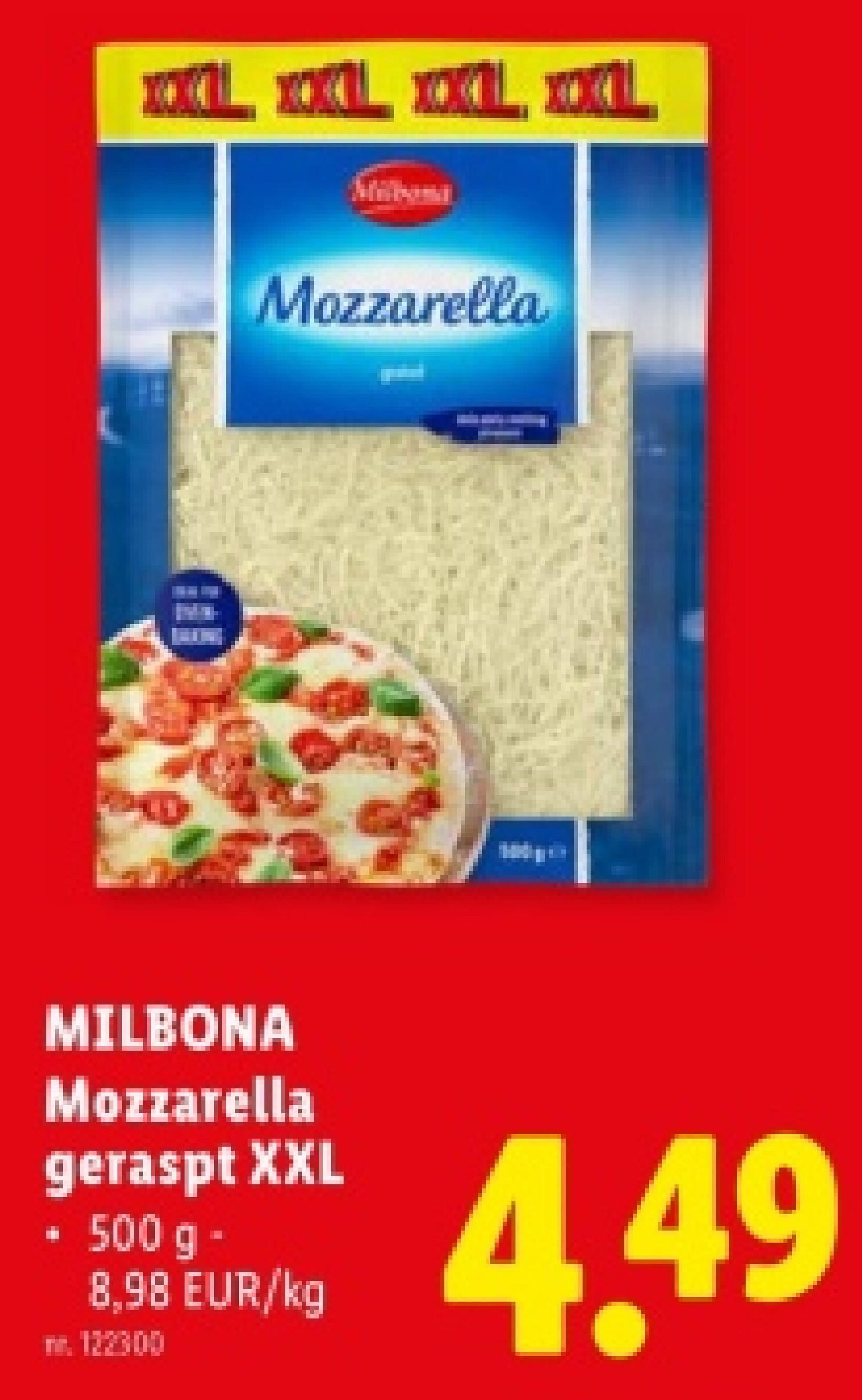 Mozzarella geraspt XXL