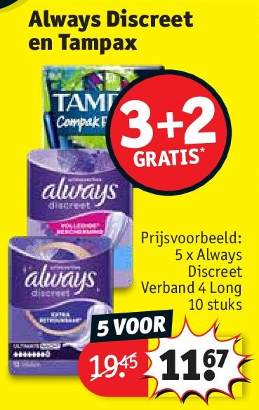 Always Discreet en Tampax