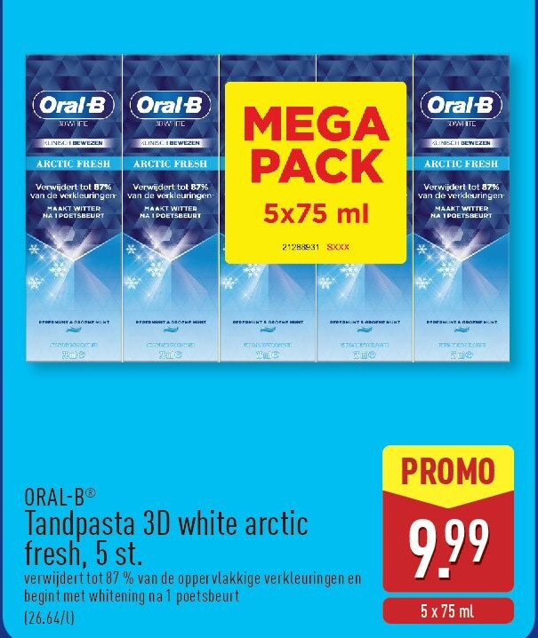 Tandpasta 3D white arctic fresh, 5st.