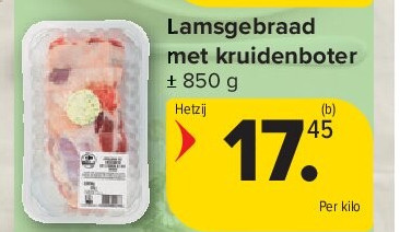 Lamsgebraad met kruidenboter
