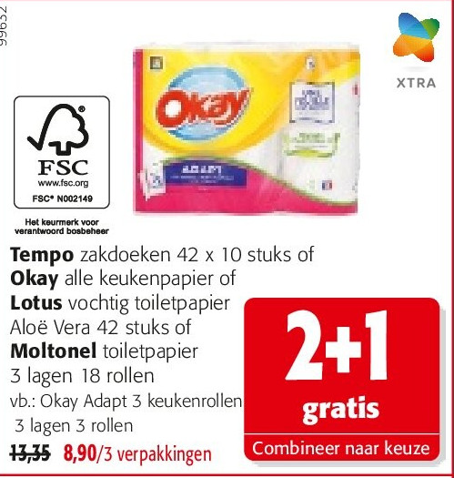 Okay Adapt 3 keukenrollen 3 lagen 3 rollen