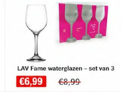 LAV Fame waterglazen - set van 3