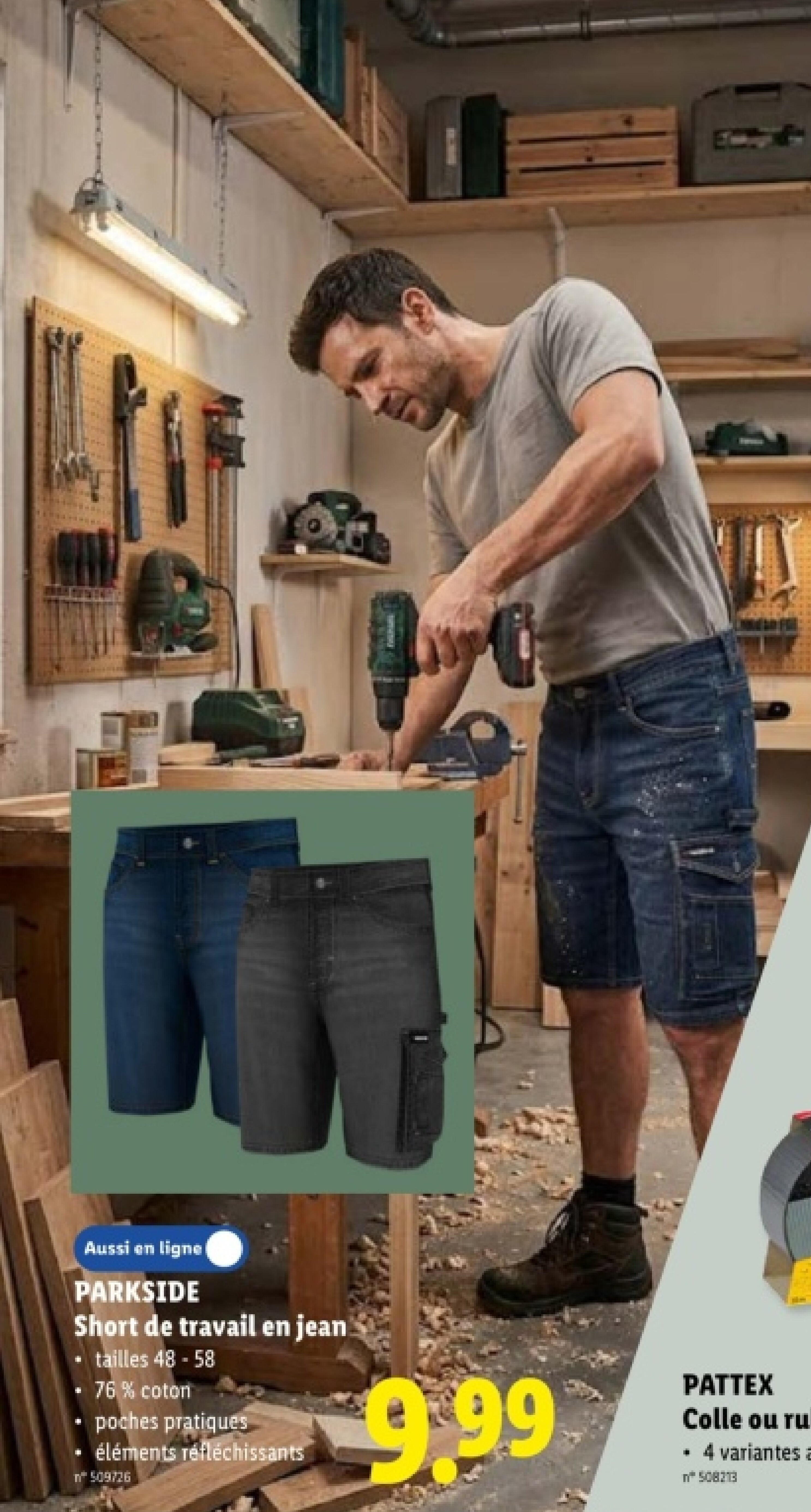Short de travail en jean