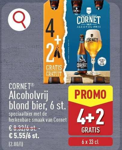 Alcoholvrij blond bier, 6st.