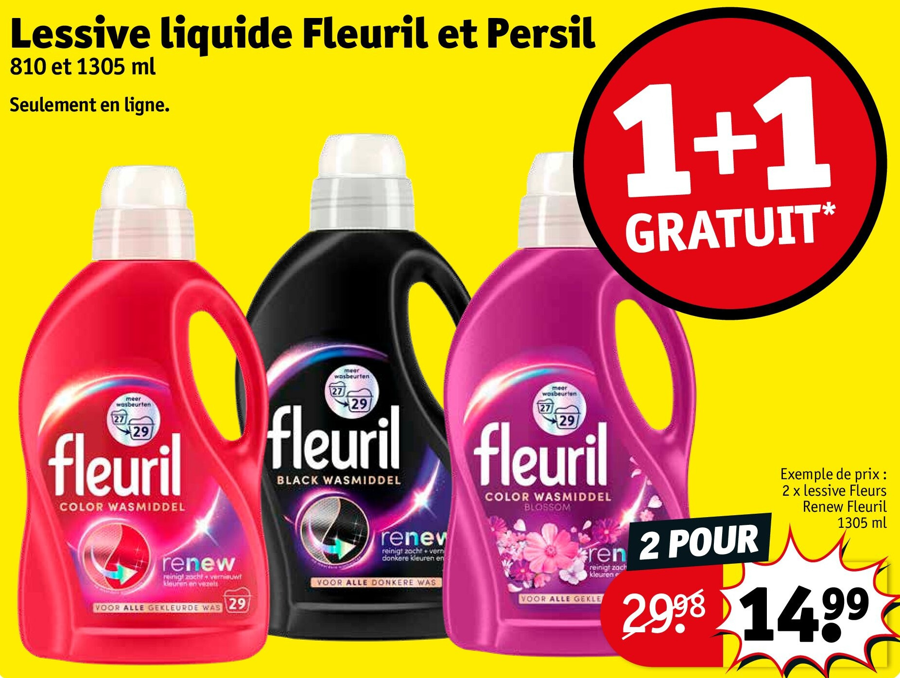 Lessive liquide Fleuril et Persil 2 POUR