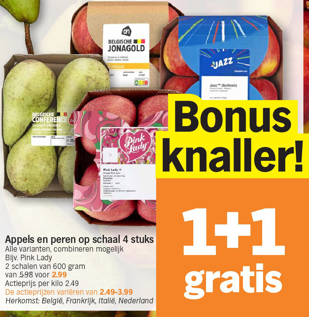 Appels en peren op schaal 4 stuks