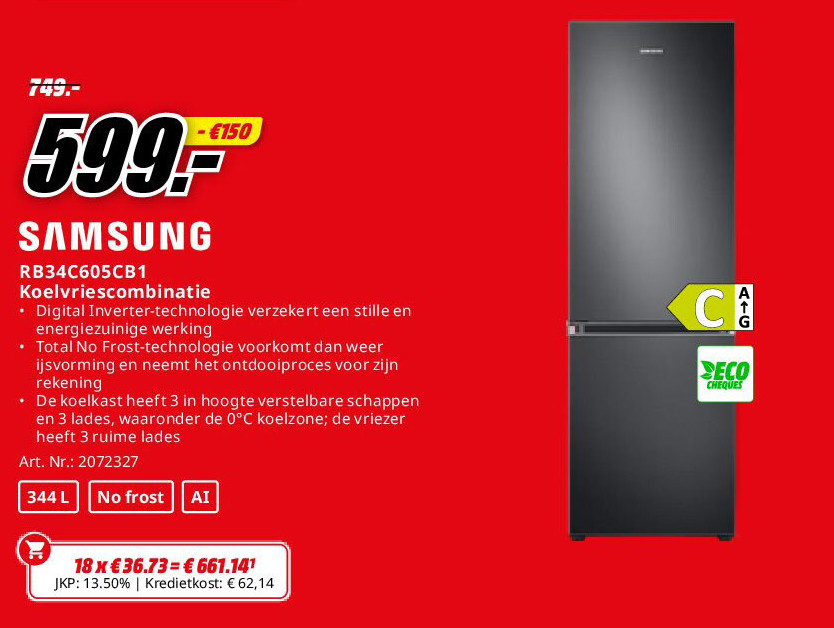 RB34C605CB1 Koelvriescombinatie