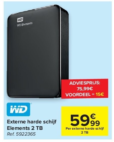 Externe harde schijf Elements 2 TB