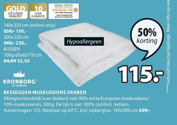 BESSEGGEN MUSKUSDONS DEKBED 140x200 cm
