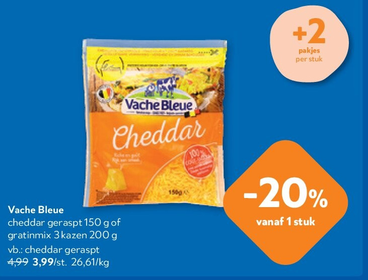 Vache Bleue cheddar geraspt