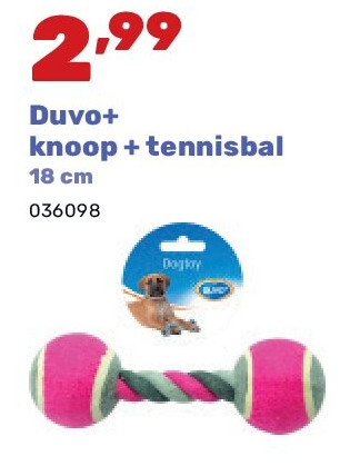 Duvo+ knoop + tennisbal 18 cm