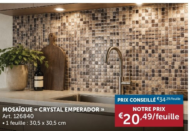 MOSAÏQUE « CRYSTAL EMPERADOR »