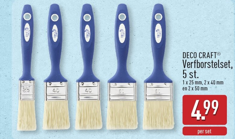 Verfborstelset, 5st.