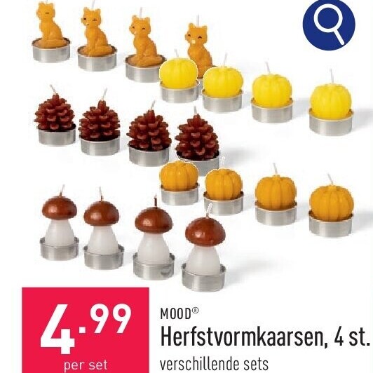 Herfstvormkaarsen, 4 st.