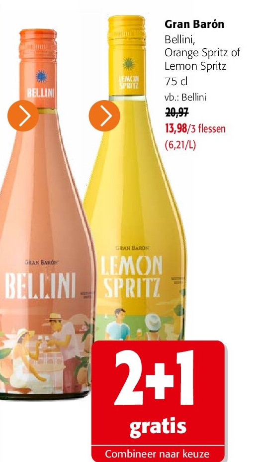 Gran Barón Bellini, Orange Spritz of Lemon Spritz 75 cl