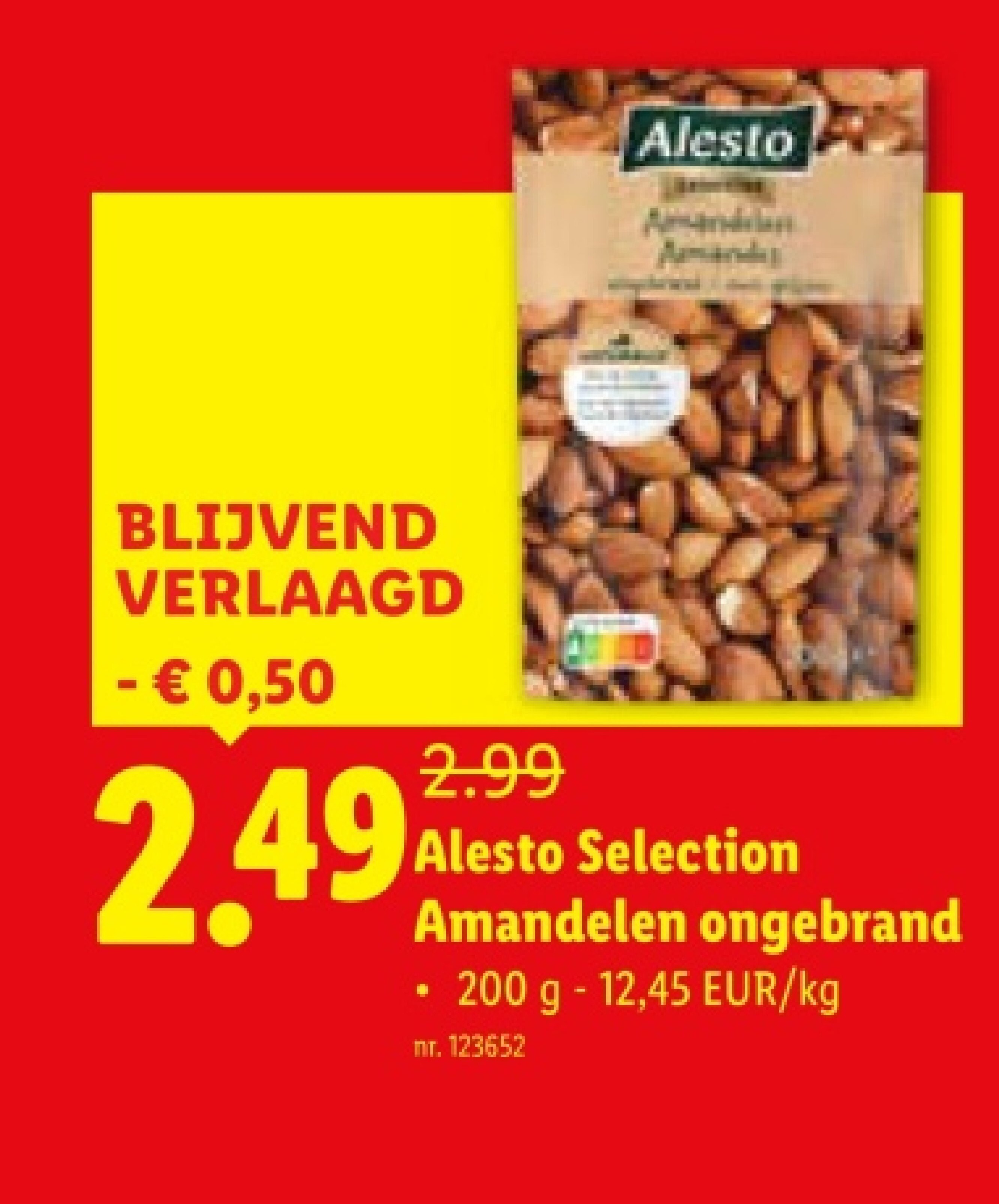 Amandelen ongebrand