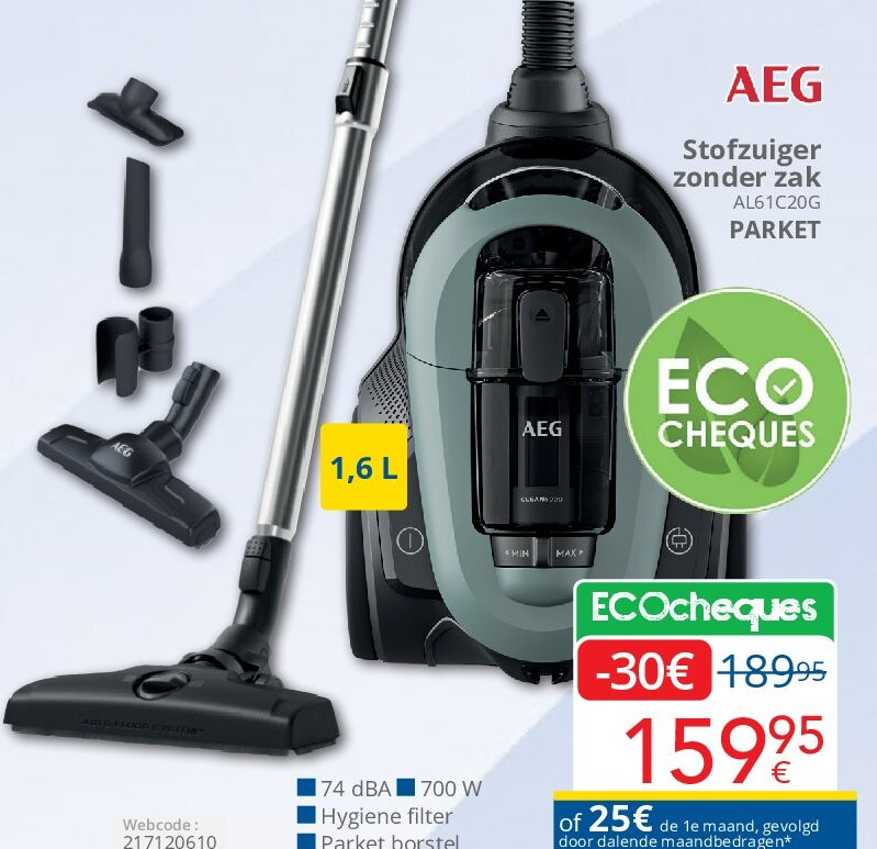 Stofzuiger zonder zak AL61C20G PARKET