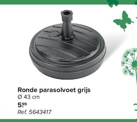 Ronde parasolvoet grijs