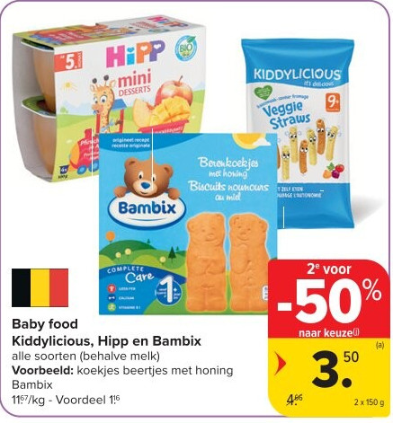 Baby food Kiddylicious, Hipp en Bambix