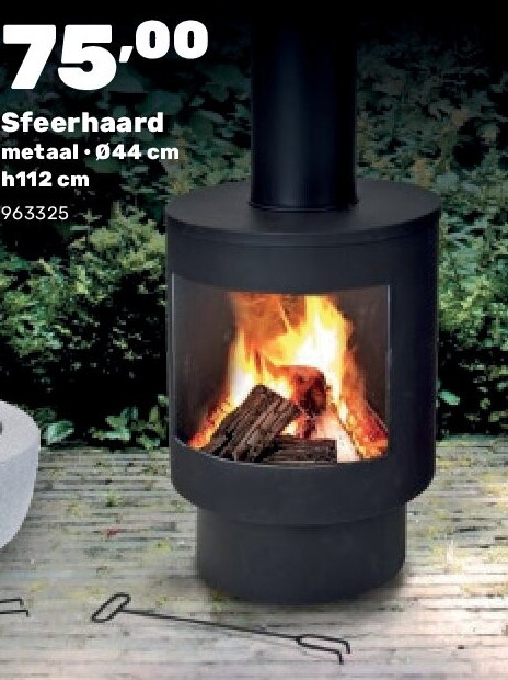 Sfeerhaard metaal • Ø44 cm h112 cm
