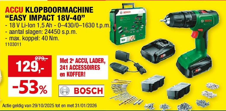 ACCU KLOPBOORMACHINE “EASY IMPACT 18V-40”
