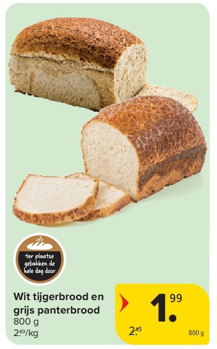 Wit tijgerbrood en grijs panterbrood