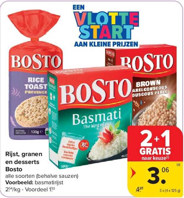 Rijst, granen en desserts Bosto