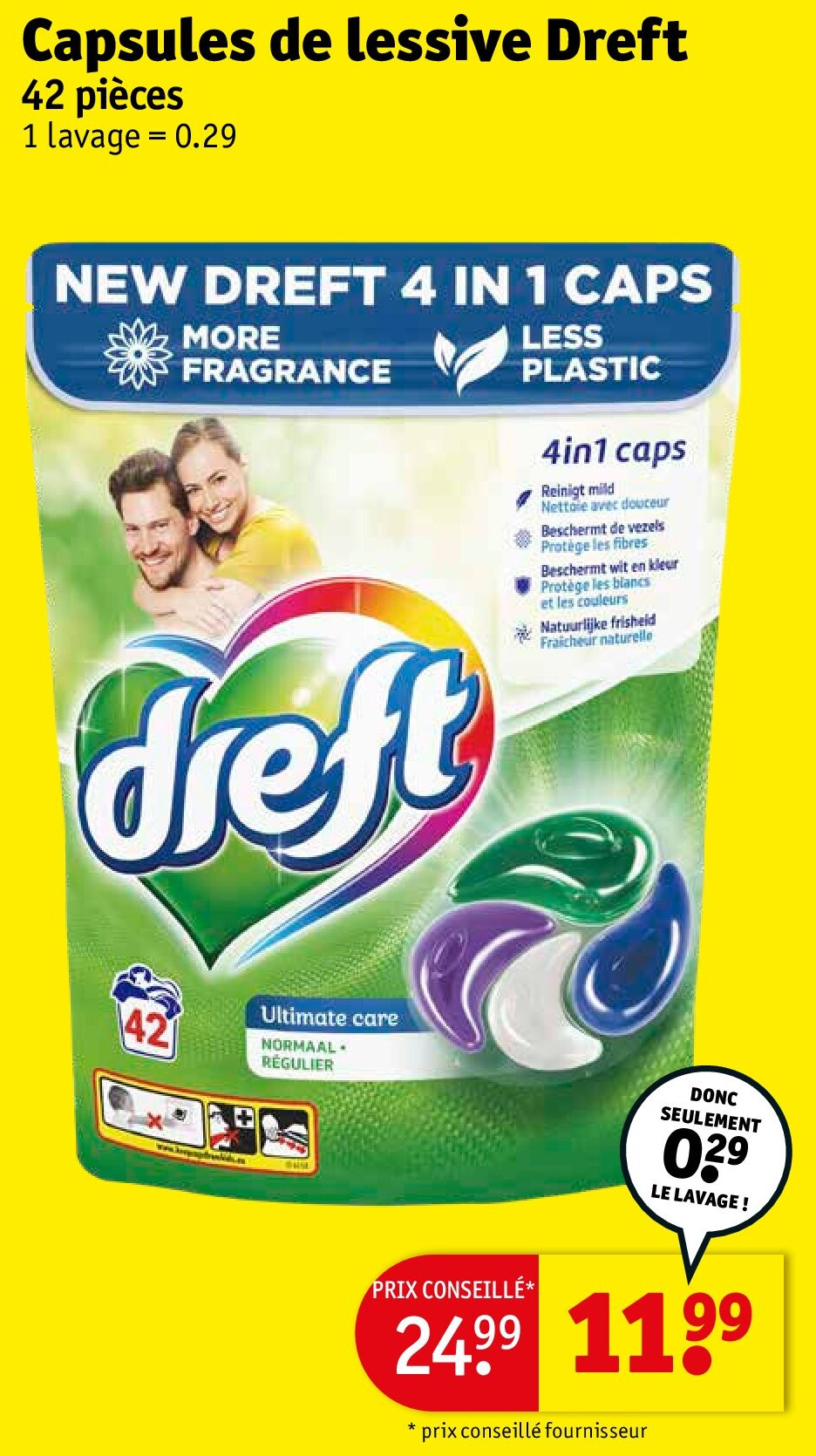 Capsules de lessive Dreft 42 pièces