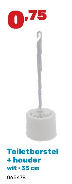 Toiletborstel + houder wit • 35 cm