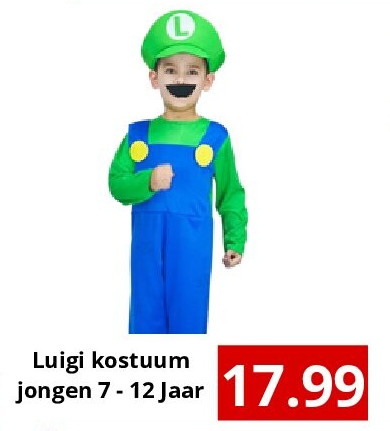 Luigi kostuum jongen 7 - 12 Jaar
