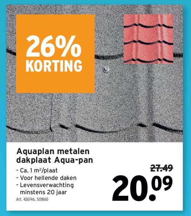 Aquaplan metalen dakplaat Aqua-pan