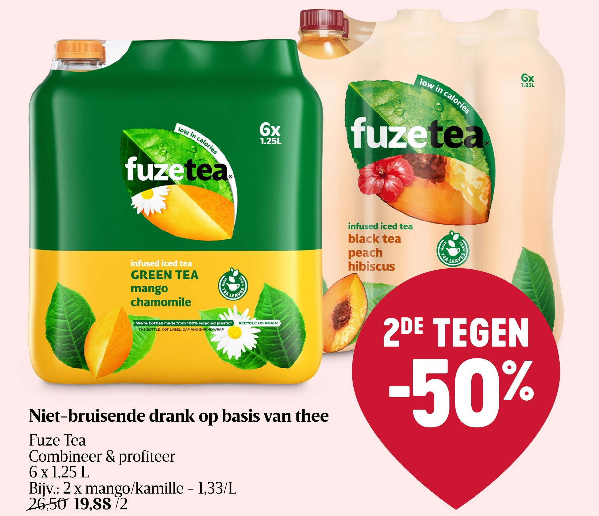 Niet-bruisende drank op basis van thee