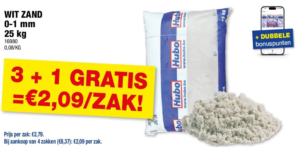 WIT ZAND 0-1 mm 25 kg