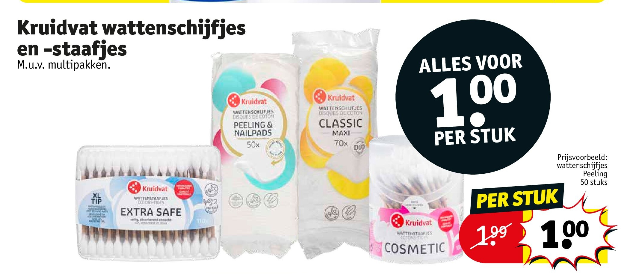 Kruidvat wattenschijfjes en -staafjes