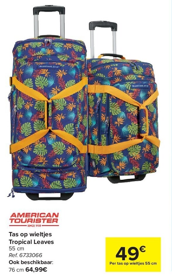 Tas op wieltjes Tropical Leaves