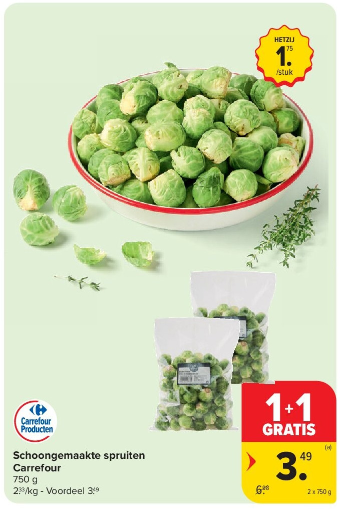 Schoongemaakte spruiten Carrefour