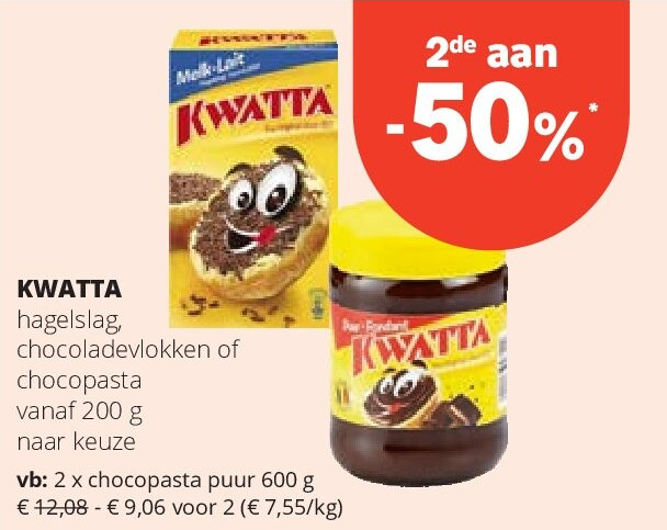 KWATTA chocopasta puur 600 g