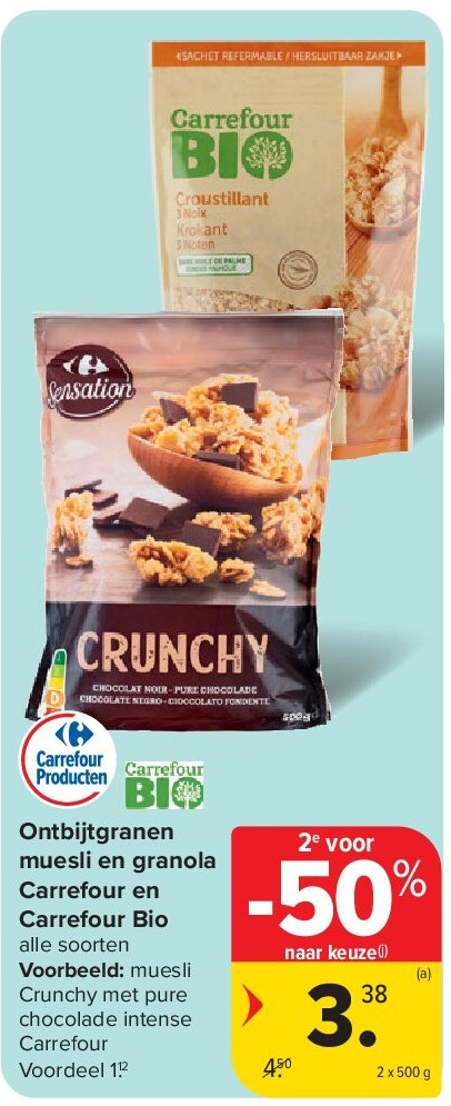 Ontbijtgranen muesli en granola Carrefour en Carrefour Bio