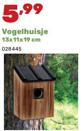Vogelhuisje 13x11x19 cm