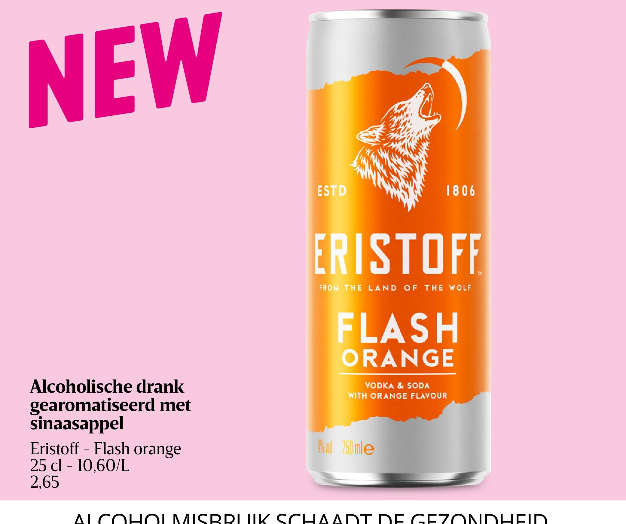 Alcoholische drank gearomatiseerd met sinaasappel