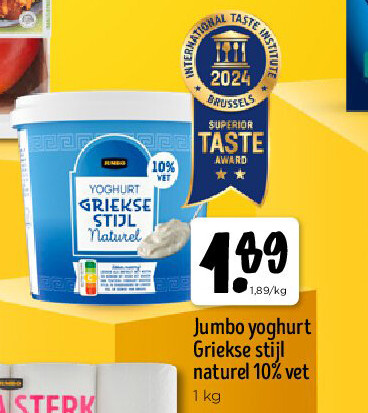 Jumbo yoghurt Griekse stijl naturel 10% vet 1 kg