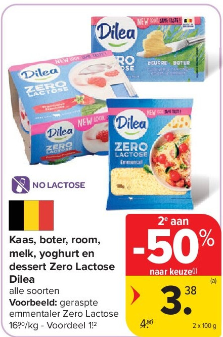 Kaas, boter, room, melk, yoghurt en dessert Zero Lactose Dilea