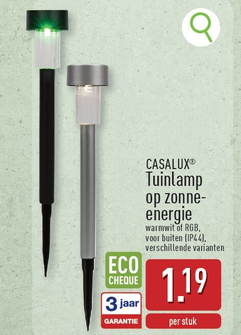 Tuinlamp op zonneenergie