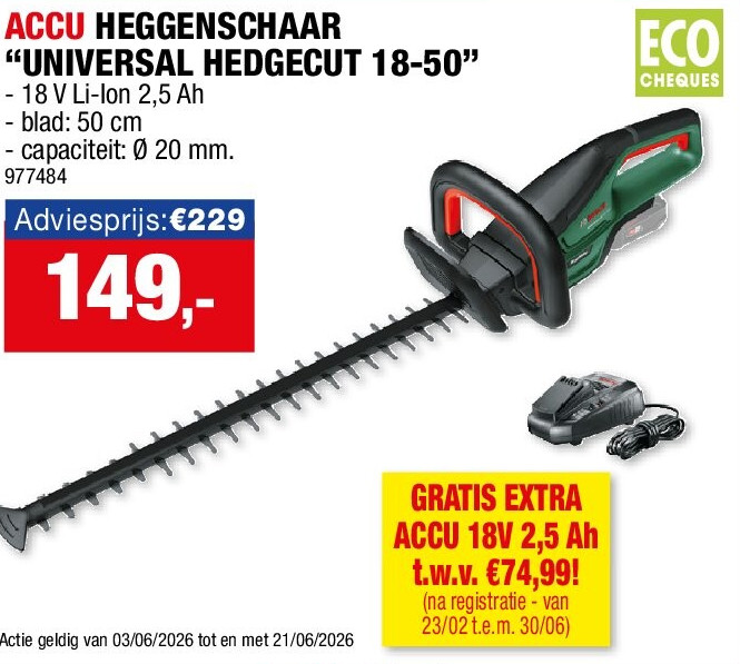 ACCU HEGGENSCHAAR “UNIVERSAL HEDGECUT 18-50”