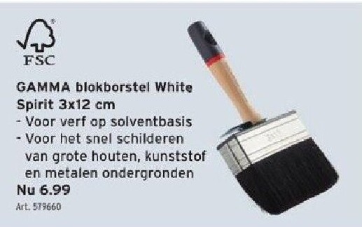 GAMMA blokborstel White Spirit 3x12 cm