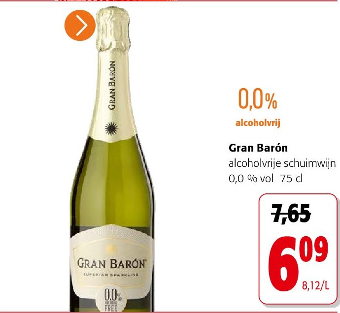 Gran Barón alcoholvrije schuimwijn 0,0 % vol 75 cl