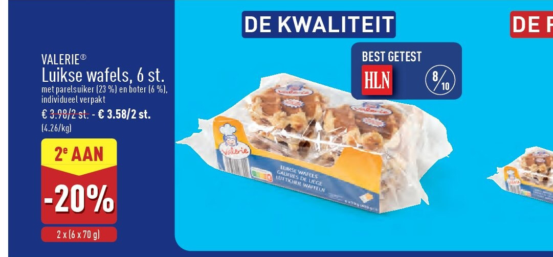 Luikse wafels, 6st.