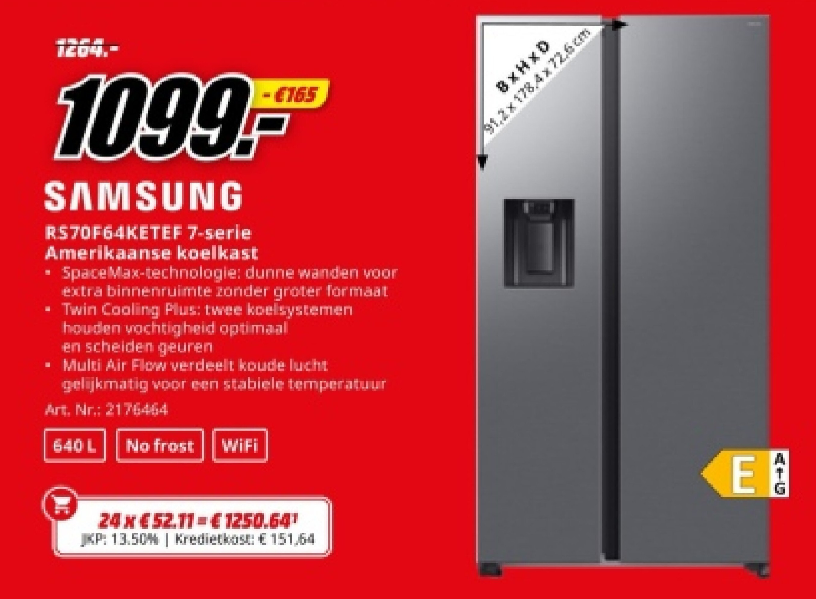 SAMSUNG RS70F64KETEF 7-serie Amerikaanse koelk koelkast