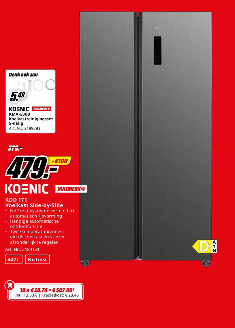 KDD 171 Koelkast Side-by-Side
