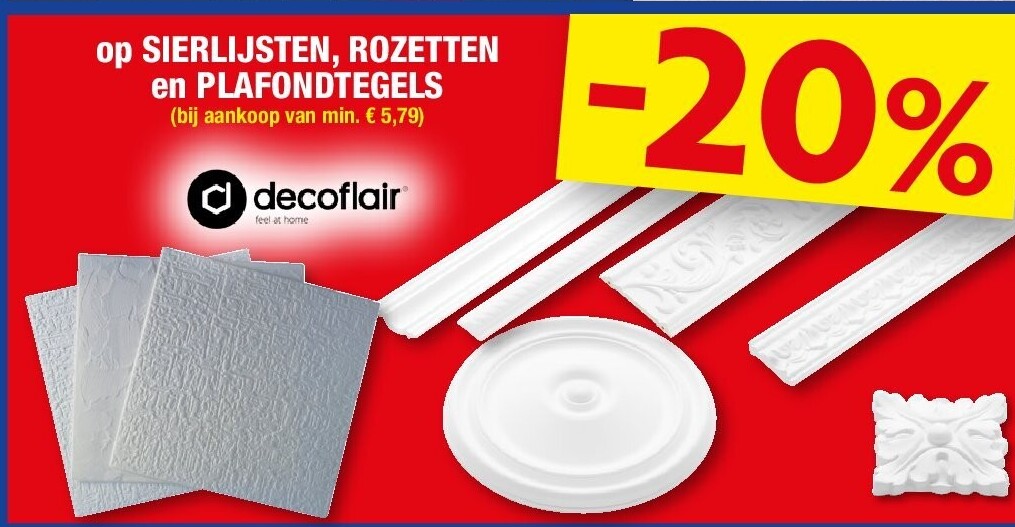 op SIERLIJSTEN, ROZETTEN en PLAFONDTEGELS